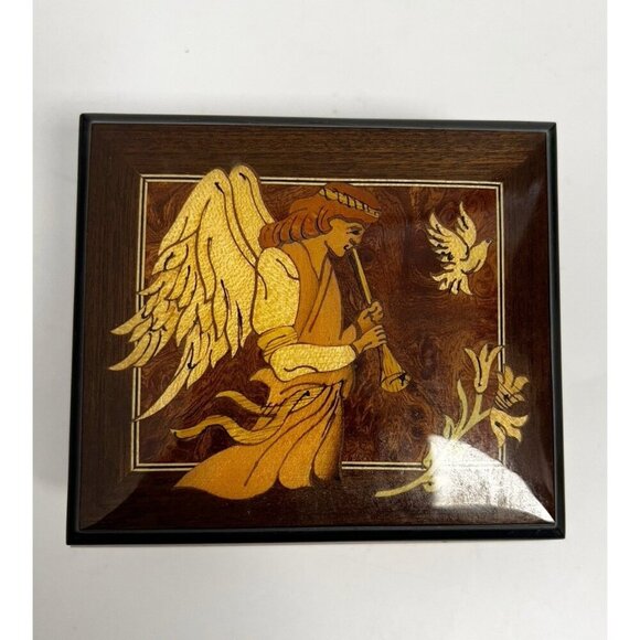 Rita Ford Music Boxes Angel - Swiss Reuge Movement Italy Made Wood Music Box - Picture 1 of 9